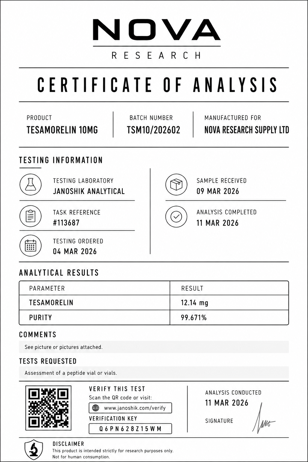 Certificate of Authenticity